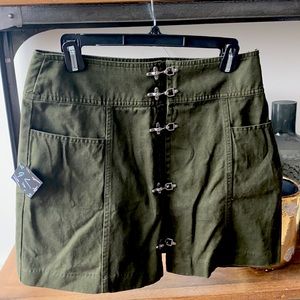 Nasty Gal Olive Mini Skirt with Buckle Detail